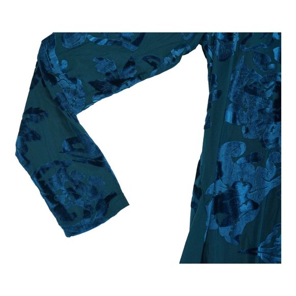 VT Lux Women's Long Sleeve Shirt Small Floral Open Front Sheer‎ Wrap Drape - Picture 4 of 9